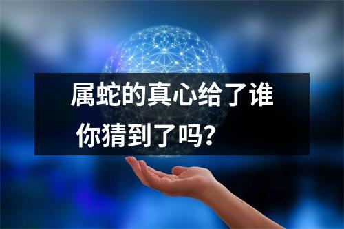 属蛇的真心给了谁你猜到了吗？