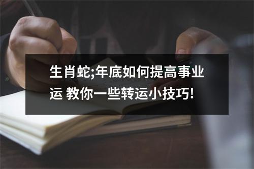 生肖蛇;年底如何提高事业运教你一些转运小技巧!