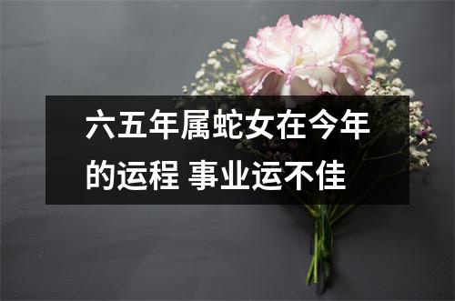 六五年属蛇女在今年的运程事业运不佳
