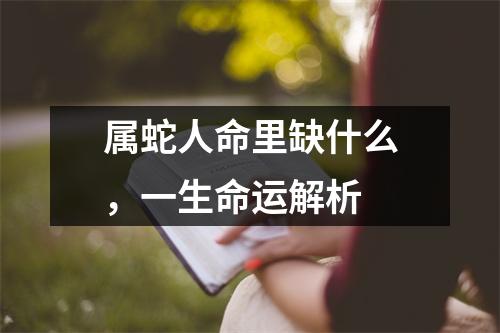 属蛇人命里缺什么，一生命运解析