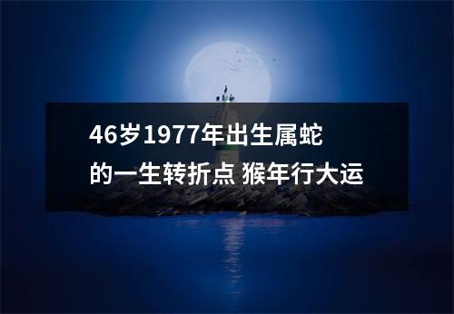 46岁1977年出生属蛇的一生转折点猴年行大运