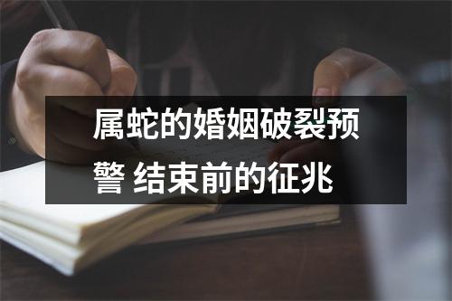 属蛇的婚姻破裂预警结束前的征兆