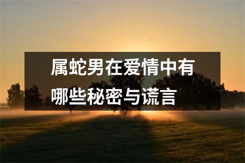 属蛇男在爱情中有哪些秘密与谎言