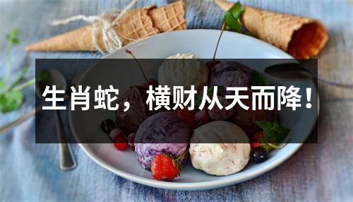 生肖蛇，横财从天而降！
