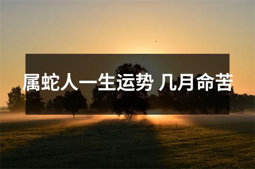 <h3>属蛇人一生运势几月命苦