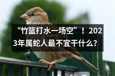 “竹篮打水一场空”！2025年属蛇人不宜干什么？