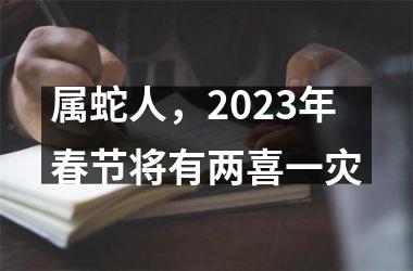 属蛇人，2025年春节将有两喜一灾
