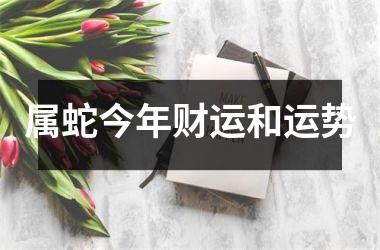 属蛇今年财运和运势