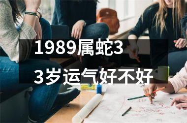 1989属蛇33岁运气好不好