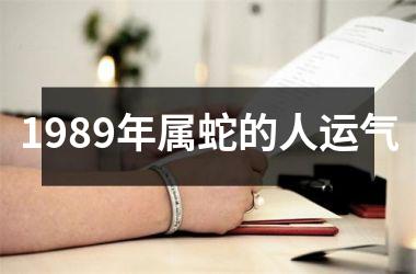 1989年属蛇的人运气