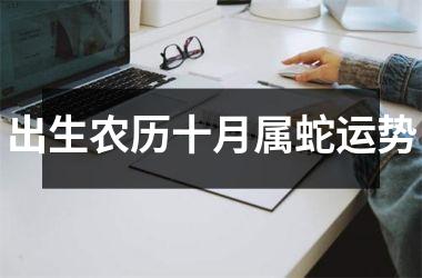 <h3>出生农历十月属蛇运势