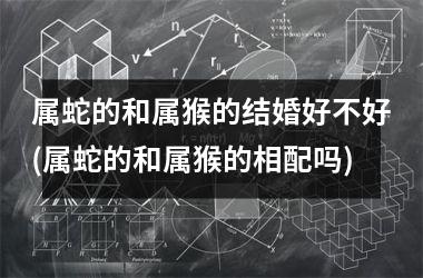 属蛇的和属猴的结婚好不好(属蛇的和属猴的相配吗)