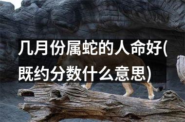 几月份属蛇的人命好(既约分数什么意思)