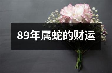 89年属蛇的财运