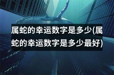 属蛇的幸运数字是多少(属蛇的幸运数字是多少最好)