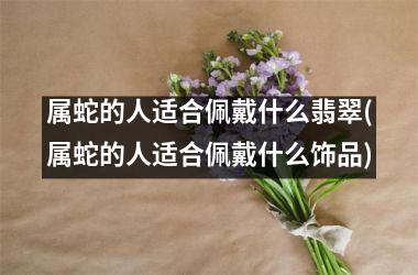 <h3>属蛇的人适合佩戴什么翡翠(属蛇的人适合佩戴什么饰品)