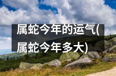 属蛇今年的运气(属蛇今年多大)