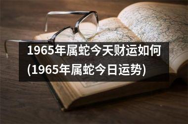 1965年属蛇今天财运如何(1965年属蛇今日运势)