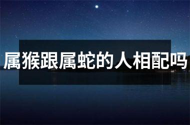 属猴跟属蛇的人相配吗