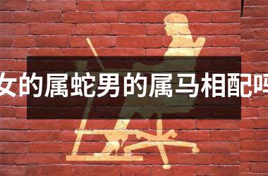 女的属蛇男的属马相配吗