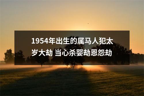 1954年出生的属马人犯太岁大劫当心杀婴劫恩怨劫