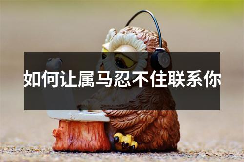 如何让属马忍不住联系你