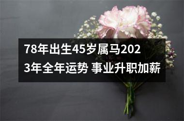 78年出生45岁属马2025年全年运势 事业升职加薪