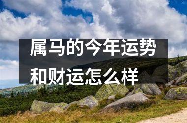 <h3>属马的今年运势和财运怎么样