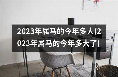 2023年属马的今年多大(2023年属马的今年多大了)