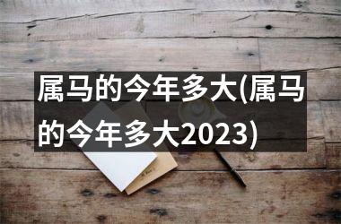 属马的今年多大(属马的今年多大2023)