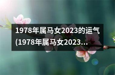 1978年属马女2023的运气(1978年属马女2023年运势完整版)