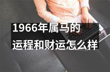 1966年属马的运程和财运怎么样