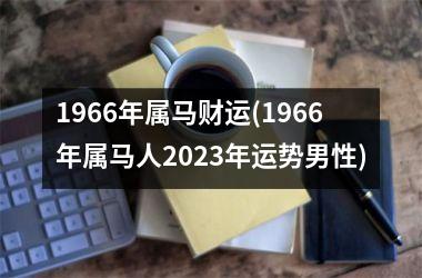 1966年属马财运(1966年属马人2023年运势男性)