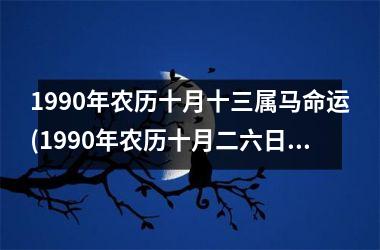 1990年农历十月十三属马命运(1990年农历十月二六日阳历哪天)