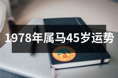 1978年属马45岁运势