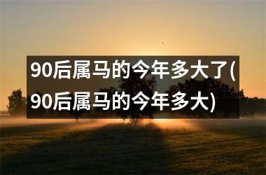 90后属马的今年多大了(90后属马的今年多大)