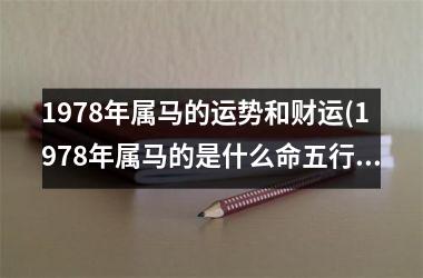 1978年属马的运势和财运(1978年属马的是什么命五行属什么)