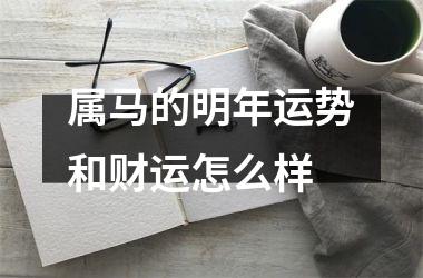 属马的明年运势和财运怎么样