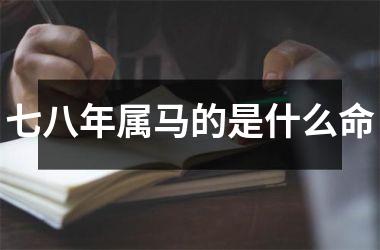 七八年属马的是什么命