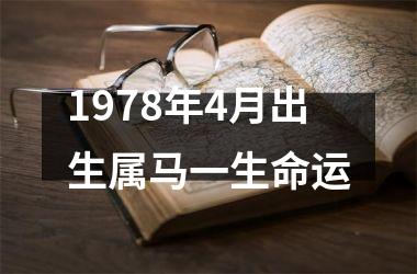 1978年4月出生属马一生命运