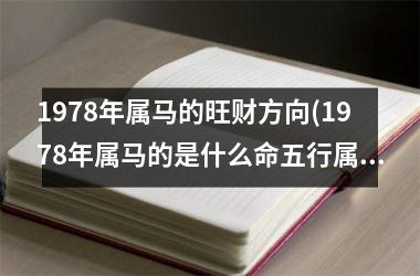 1978年属马的旺财方向(1978年属马的是什么命五行属什么)