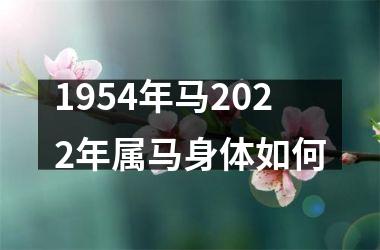 1954年马2025年属马身体如何