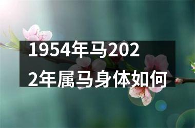 1954年马2022年属马身体如何