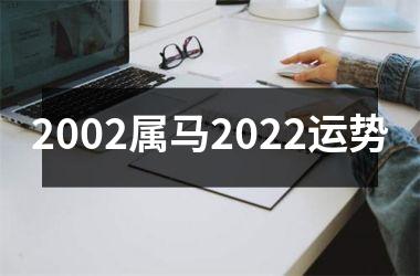 2002属马2022运势