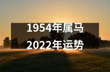 1954年属马2022年运势