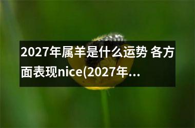 2027年属羊是什么运势 各方面表现nice(2027年属羊的是什么命)