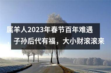 属羊人2023年春节百年难遇，子孙后代有福，大小财滚滚来