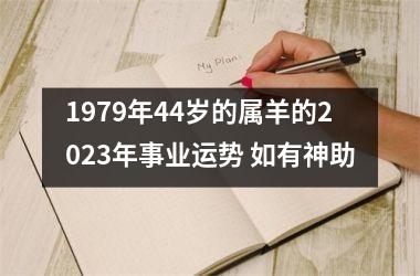 1979年44岁的属羊的2023年事业运势 如有神助