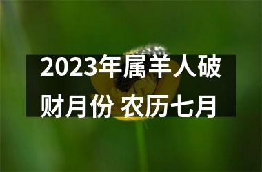 2023年属羊人破财月份 农历七月