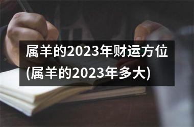 属羊的2025年财运方位(属羊的2025年多大)